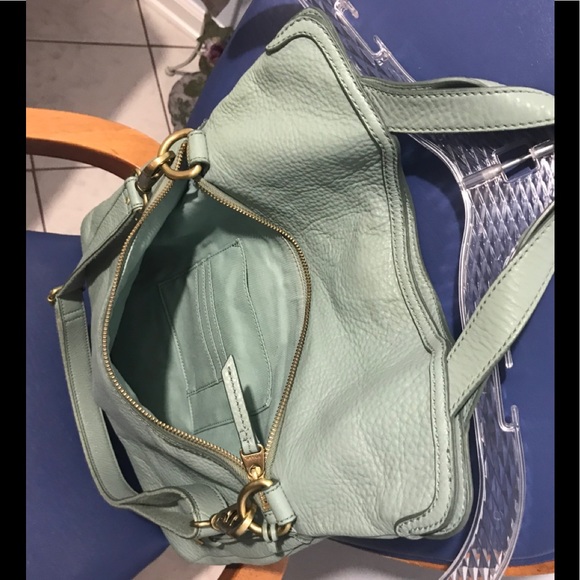 🎉Host Pick🎉Fossil mint leather Erin fold-over tote/crossbody - Picture 5 of 16
